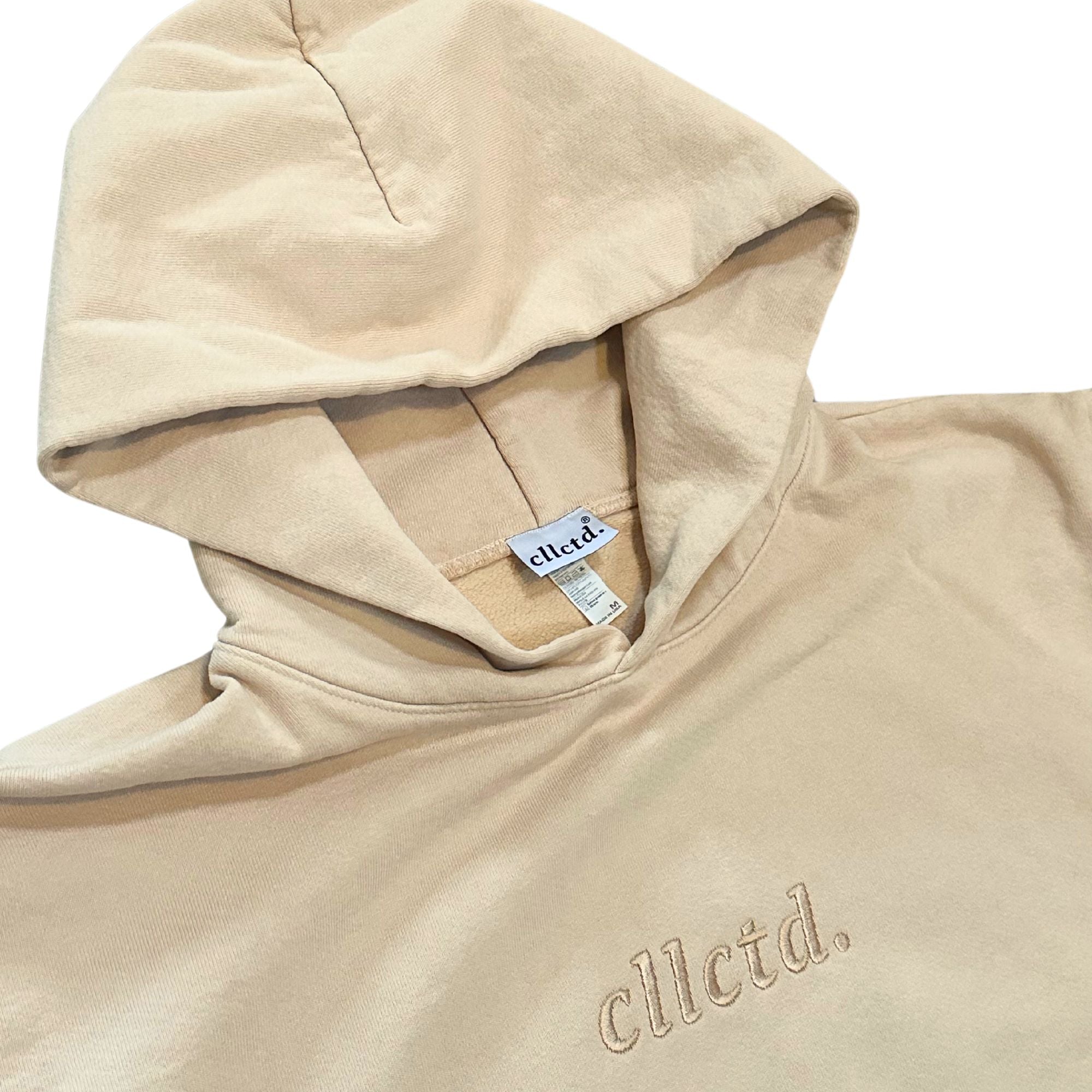 14oz Cotton Fleece Heavyweight Tonal Hoodie - Cream - Made